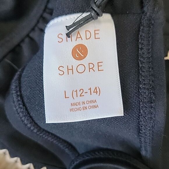 Shade & Shore Black One-Piece Swimsuit Womens Size L - Picture 8 of 9